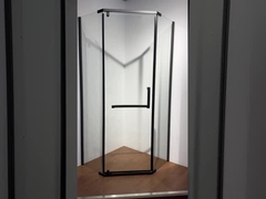 Tempered Glass Corner Quadrant Duş Bölümü Siyah ISO9001