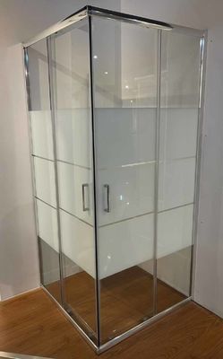 Modern banyo için kromlu alüminyum çerçeve ile beyaz blok cam kare duş kaplamaları